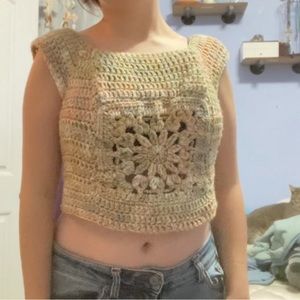 HANDMADE crochet flower top